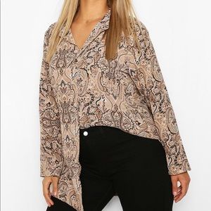 Boohoo Plus Paisley Print Shirt